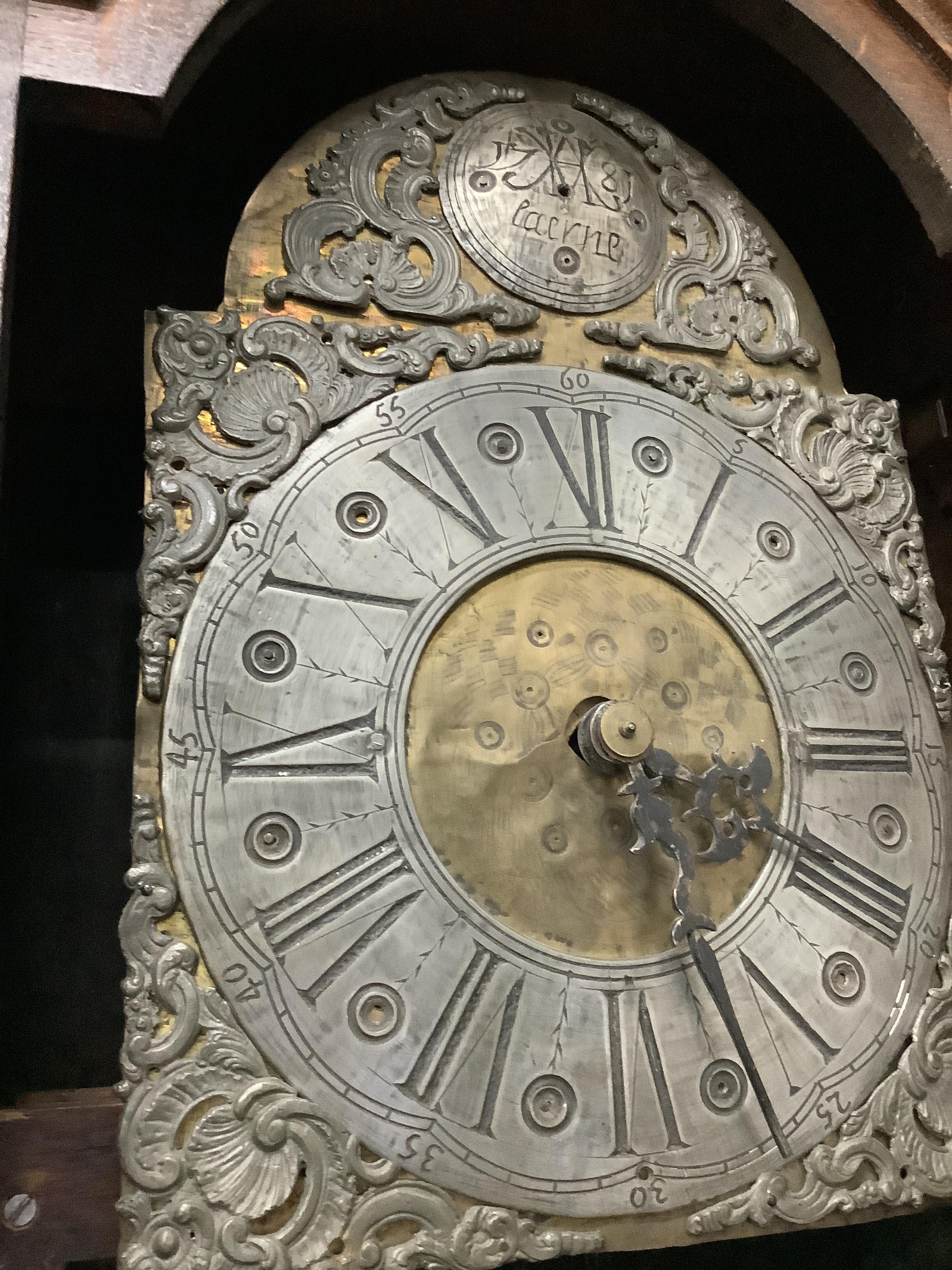 An early 20th century, 18th century style French oak longcase clock, height 232cm